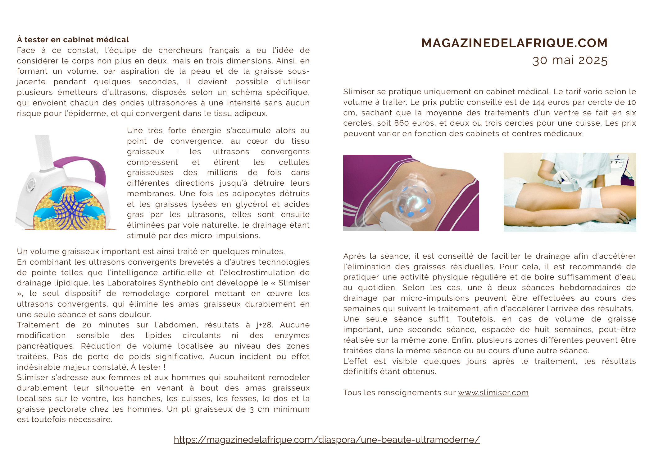 Magazine de l'Afrique article